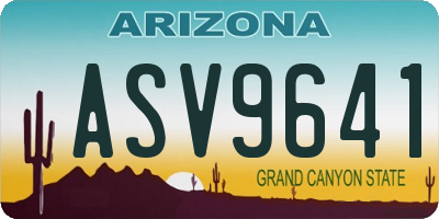 AZ license plate ASV9641