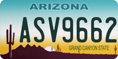 AZ license plate ASV9662