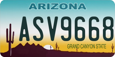 AZ license plate ASV9668