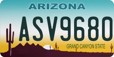 AZ license plate ASV9680