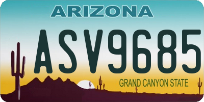 AZ license plate ASV9685