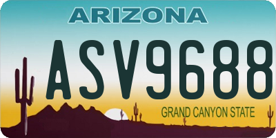 AZ license plate ASV9688