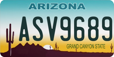 AZ license plate ASV9689