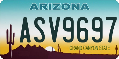 AZ license plate ASV9697