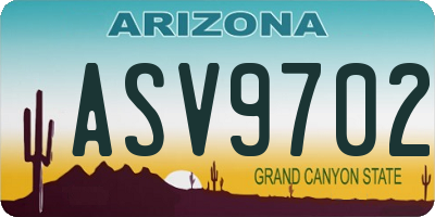 AZ license plate ASV9702