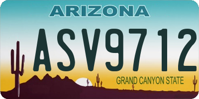 AZ license plate ASV9712