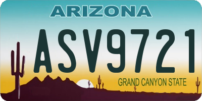 AZ license plate ASV9721