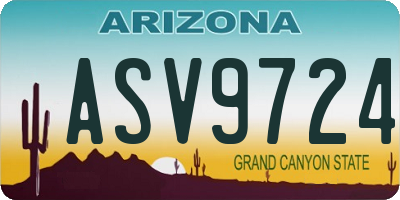AZ license plate ASV9724