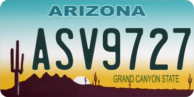 AZ license plate ASV9727