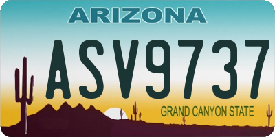 AZ license plate ASV9737