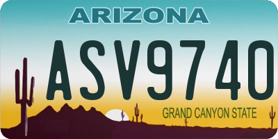 AZ license plate ASV9740