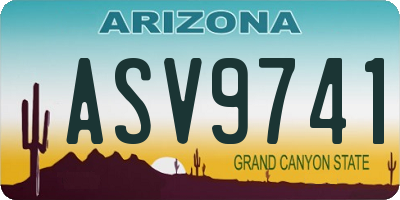 AZ license plate ASV9741