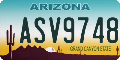 AZ license plate ASV9748