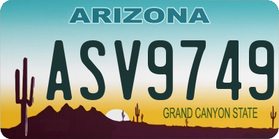 AZ license plate ASV9749