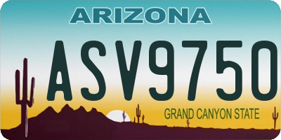AZ license plate ASV9750