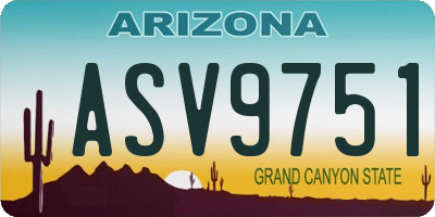 AZ license plate ASV9751