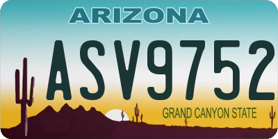 AZ license plate ASV9752