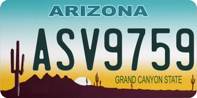 AZ license plate ASV9759
