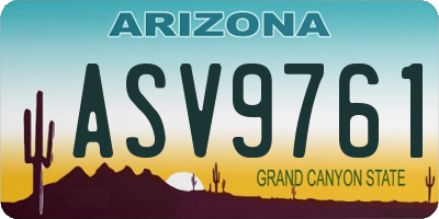 AZ license plate ASV9761