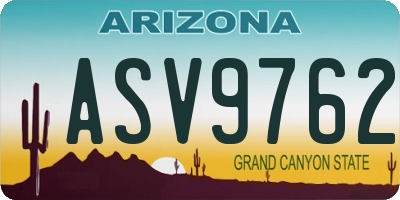 AZ license plate ASV9762