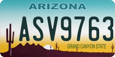 AZ license plate ASV9763