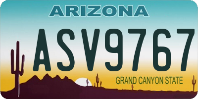 AZ license plate ASV9767