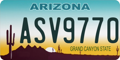AZ license plate ASV9770
