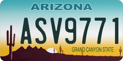 AZ license plate ASV9771