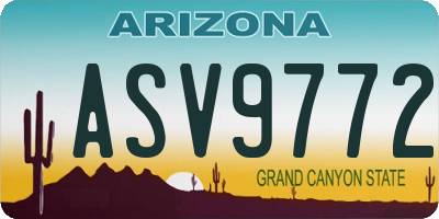 AZ license plate ASV9772