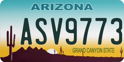 AZ license plate ASV9773