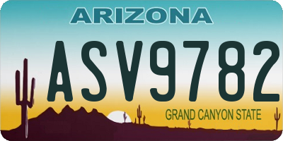 AZ license plate ASV9782