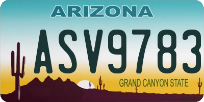 AZ license plate ASV9783