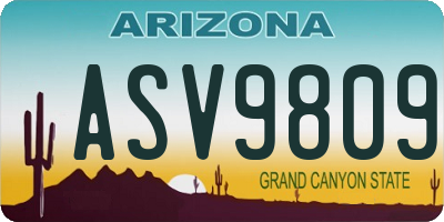 AZ license plate ASV9809