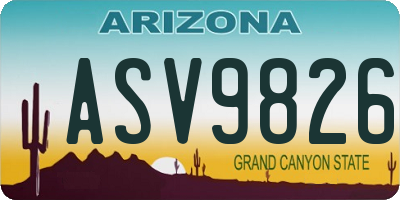AZ license plate ASV9826