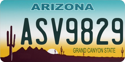 AZ license plate ASV9829
