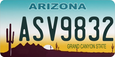 AZ license plate ASV9832