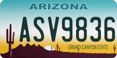 AZ license plate ASV9836
