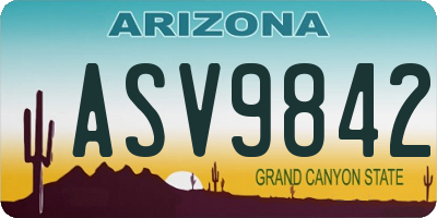 AZ license plate ASV9842
