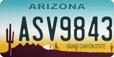 AZ license plate ASV9843