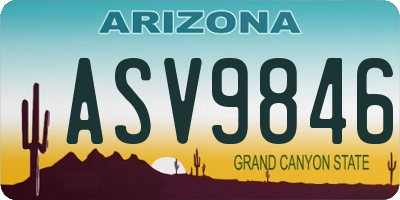AZ license plate ASV9846