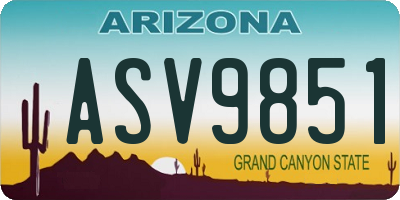 AZ license plate ASV9851