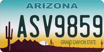 AZ license plate ASV9859