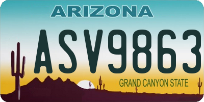 AZ license plate ASV9863