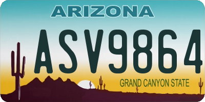 AZ license plate ASV9864