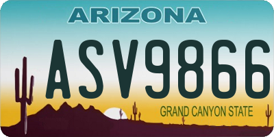 AZ license plate ASV9866