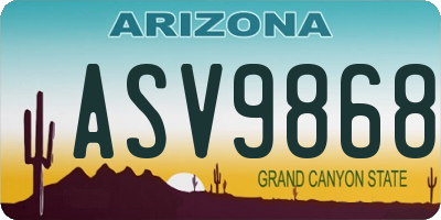 AZ license plate ASV9868