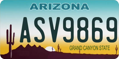 AZ license plate ASV9869