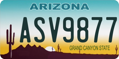 AZ license plate ASV9877