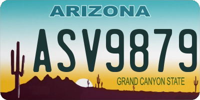 AZ license plate ASV9879