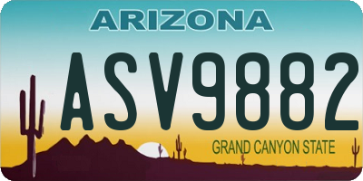 AZ license plate ASV9882